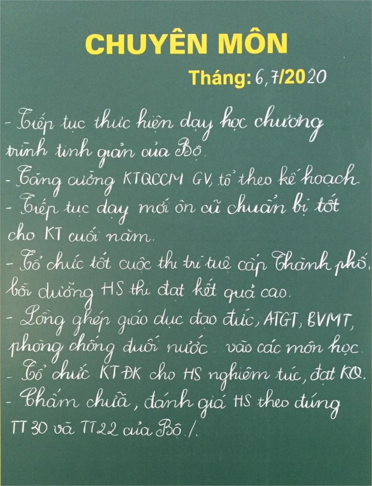 Chuyên môn tháng 6, tháng 7